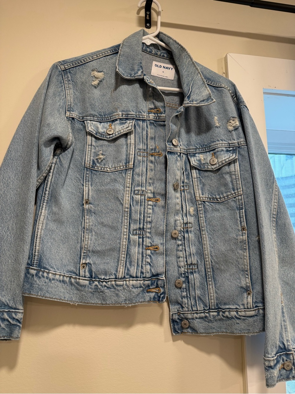 Old Navy Light Blue Distressed Denim Jacket